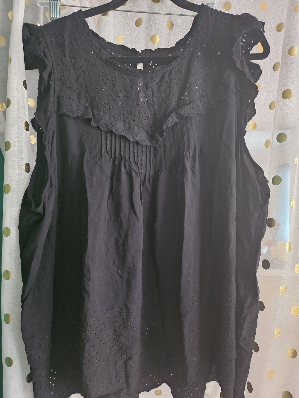 torrid Black Eyelet Ruffle Sleeveless Blouse